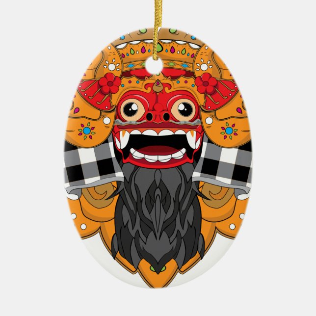 Barong Bali Ceramic Ornament (Front)
