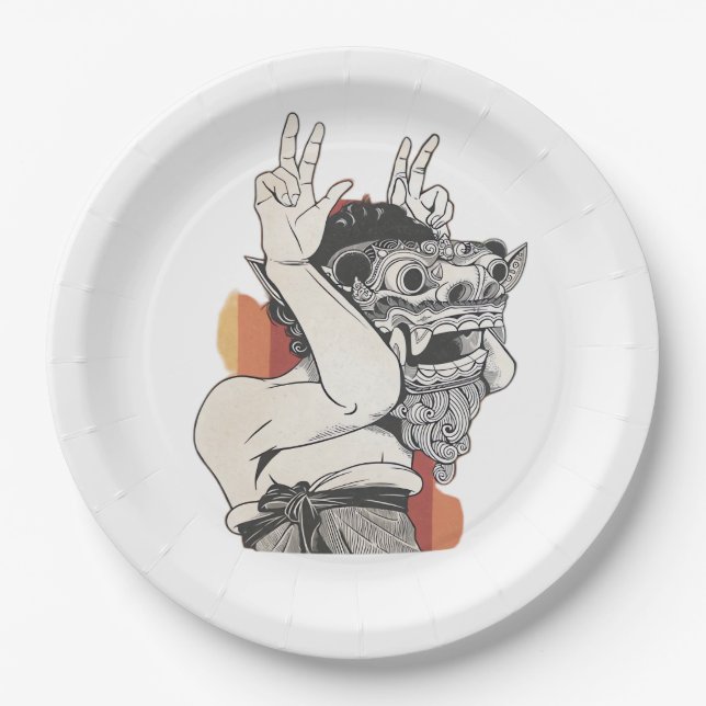 Barong Peekaboo Paper Plates (Front)