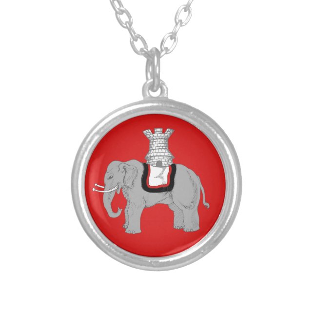 Barony of Cynnabar Populace Badge Silver Plated Ne Necklace (Front)