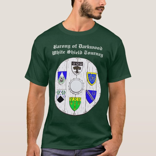 Barony of Darkwood White Shield Tourney Tee (Front)