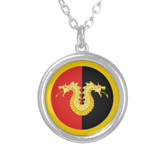 Barony of Dragon's Laire Populace Badge Silver Plated Necklace (Front)