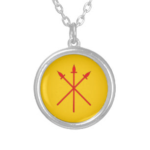 Barony of Red Spears Populace Badge Silver Plated Necklace