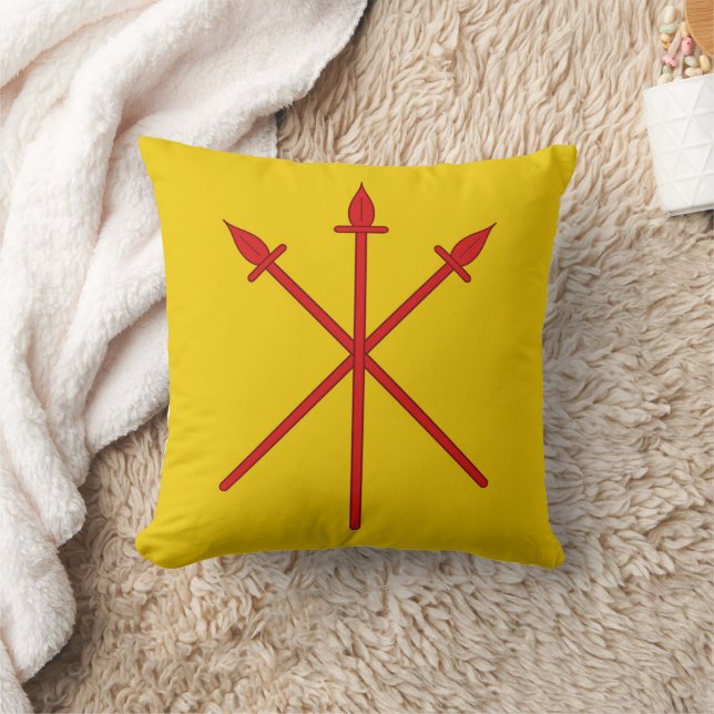 Barony of Red Spears Populace Badge Throw Pillow (Blanket)