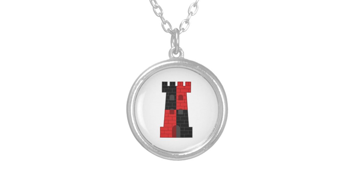 Barony of the Lonely Tower Populace Badge Silver Plated Necklace Zazzle