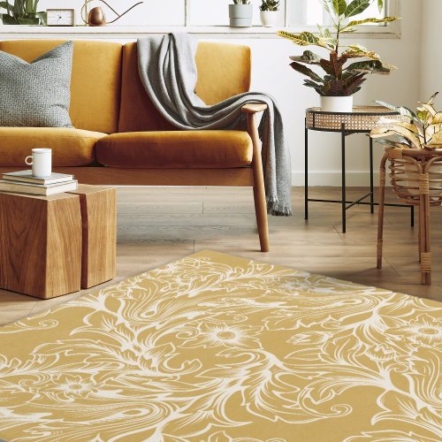 Baroque Acanthus Leaf Off White  Rug