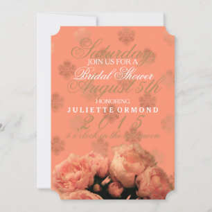 Baroque And Peonies - Bridal Shower Invitation