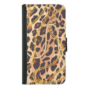 Baroque Animal Print, Chain Design Samsung Galaxy S5 Wallet Case