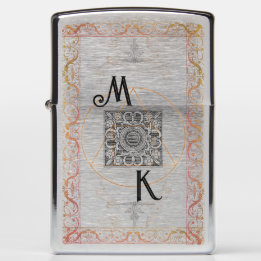 Baroque antique elegant monogram zippo lighter