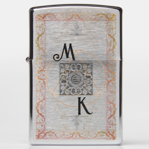 Baroque antique elegant monogram zippo lighter