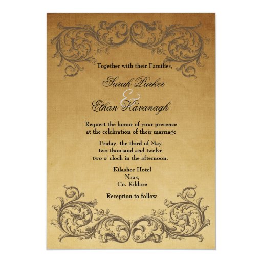 Baroque Antique Wedding invitation | Zazzle