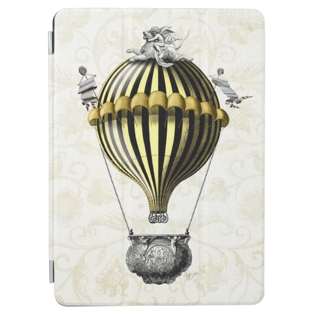 Baroque Balloon Black Yellow iPad Air Cover (Front)