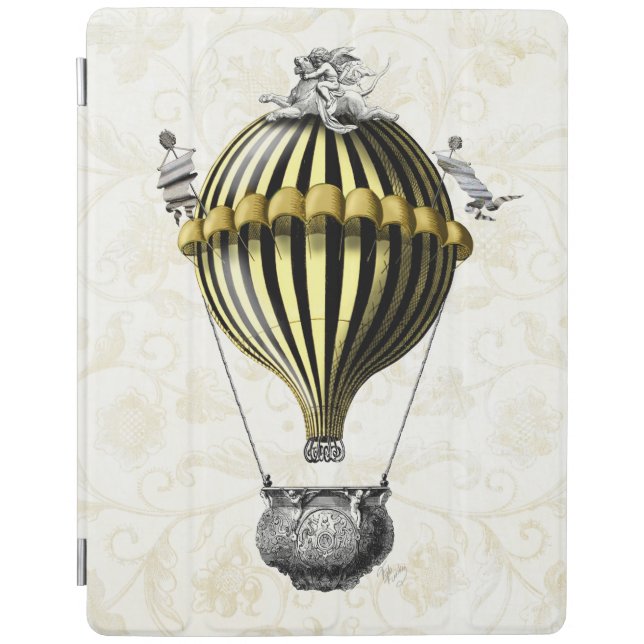 Baroque Balloon Black Yellow iPad Air Cover (Front)