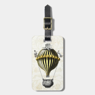 Baroque Balloon Black Yellow Luggage Tag