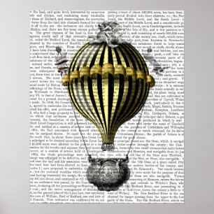 Baroque Balloon Black Yellow Poster