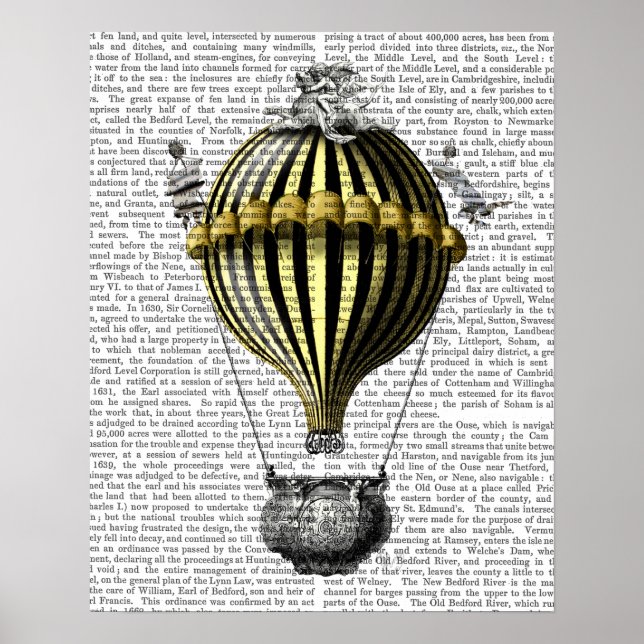 Baroque Balloon Black Yellow Poster (Front)