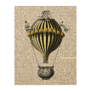Baroque Balloon Black Yellow Wood Wall Decor