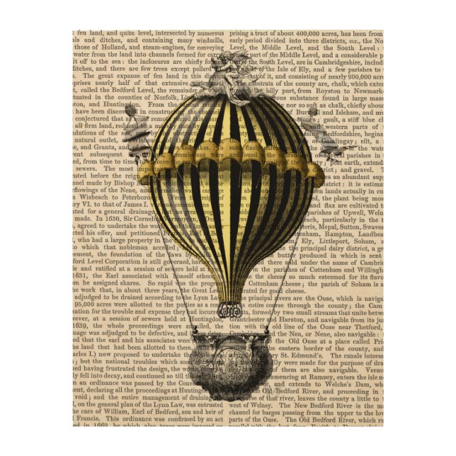 Baroque Balloon Black Yellow Wood Wall Decor (Front)