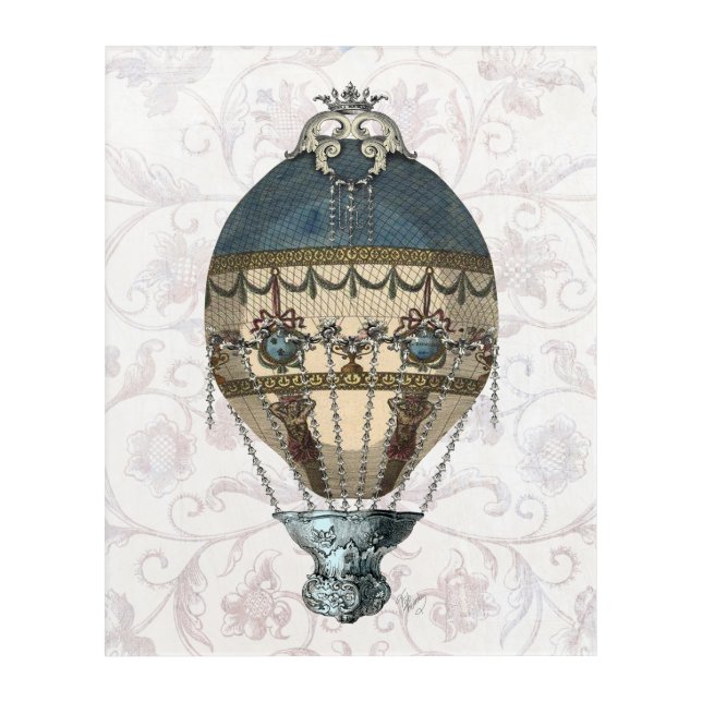 Baroque Balloon Blue & Cream Acrylic Print (Front)