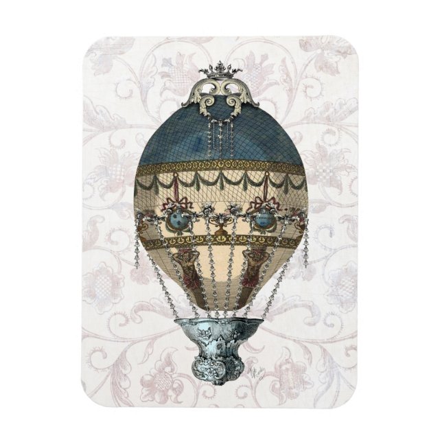 Baroque Balloon Blue & Cream Magnet (Vertical)