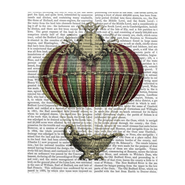 Baroque Balloon with Clock Acrylic Print (Front)