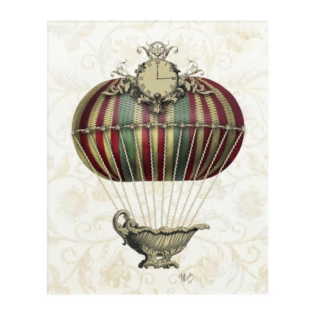 Baroque Balloon with Clock Acrylic Print (Front)