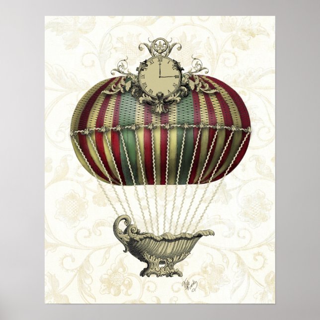 Baroque Balloon with Clock Poster (Front)