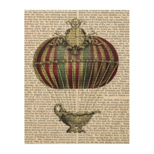 Baroque Balloon with Clock Wood Wall Decor