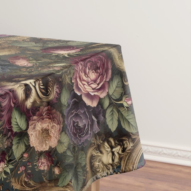 Baroque Battles & Blooms – Gothic Large Pattern Tablecloth (In Situ)