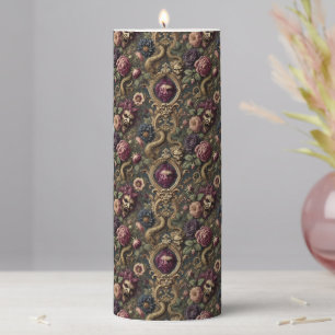 Baroque Battles & Blooms – Sanctum in Delirium Pillar Candle