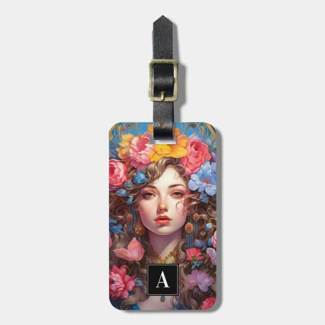 Baroque Beauty Woman Luggage Tags (Front Vertical)