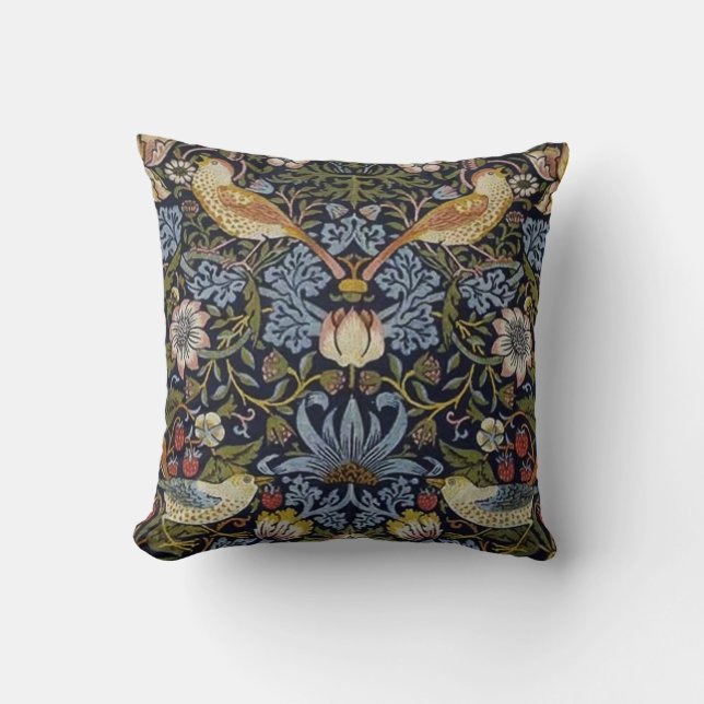 Baroque Birdies Throw Pillow (Front)