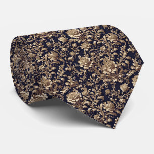 Baroque Black & Gold Floral Necktie
