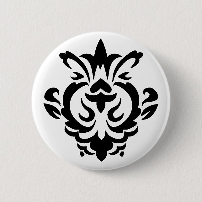 Baroque Black Single (button) Pinback Button (Front)