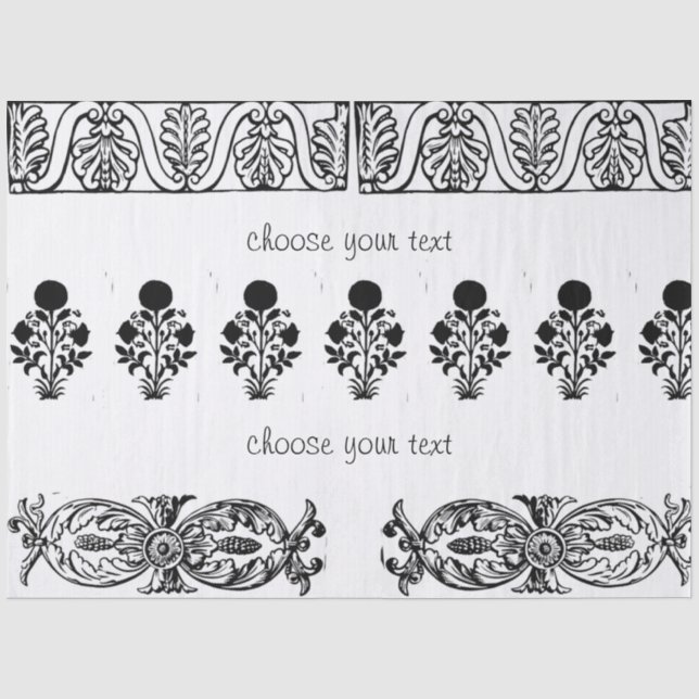 Baroque Block Print Border Tissue Paper   (Front)