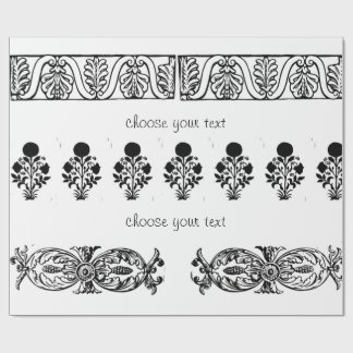 Baroque Block Print Border wrapping Paper  