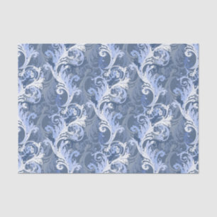 Baroque blue color pattern tissue paper