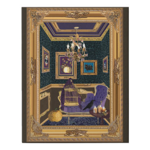 Baroque Boudoir Framed in Halloween Opulence Faux Canvas Print