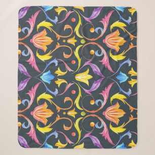 Baroque Brightness: Colorful Vintage Charm. Sherpa Blanket