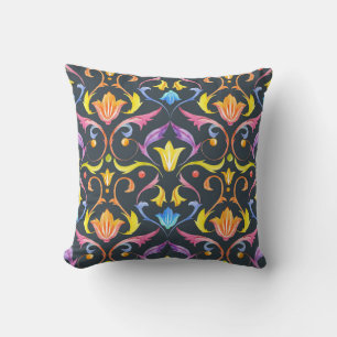 Baroque Brightness: Colorful Vintage Charm. Throw Pillow