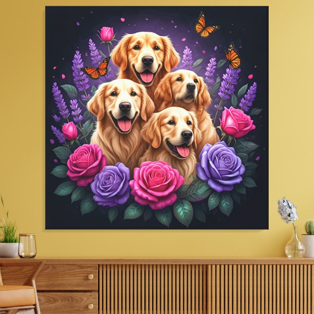 Baroque Bulldog: A Historical Portrait Canvas Print (Insitu(LivingRoom))