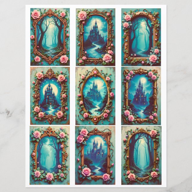 Baroque Castle Rose Frame Ephemera Cutouts (Front)