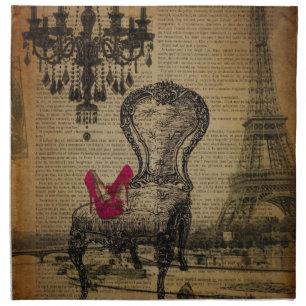 baroque chandelier rococo paris eiffel tower napkin