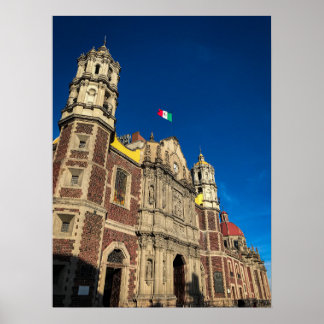 Baroque Church Facade, Mexico City Poster