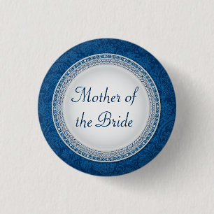 Baroque Cobalt Plaque Wedding Role Button