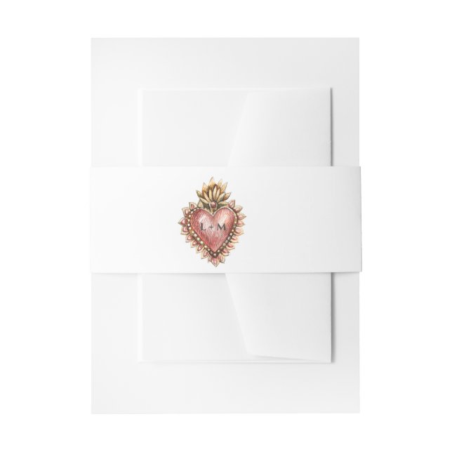 Baroque Crest | Monogram Wedding Invitation Belly Band (Front Example)