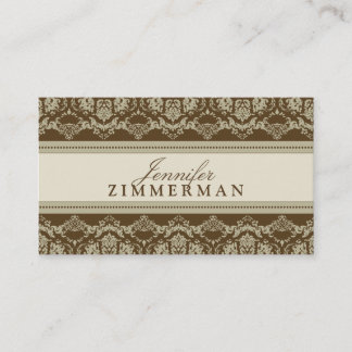 Baroque Damask Designer Business Card :: taupe