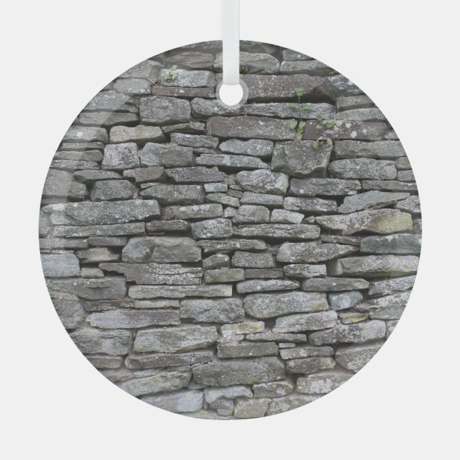 Baroque Damask: Luxury Floral Pattern Glass Ornament (Front)