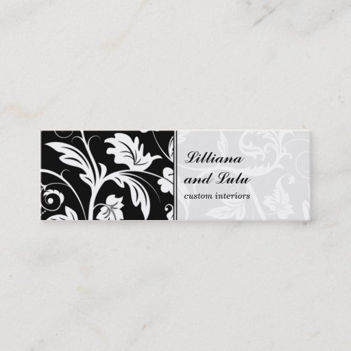 Customizable Baroque Damask Skinny Business Card