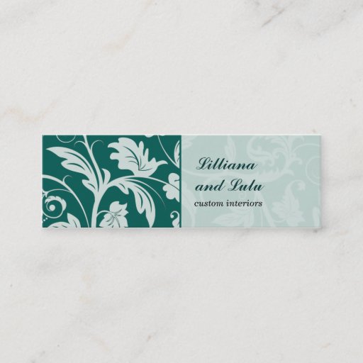 Customizable Baroque Damask Skinny Business Card