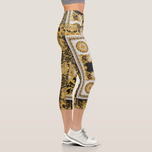 Baroque design capri leggings